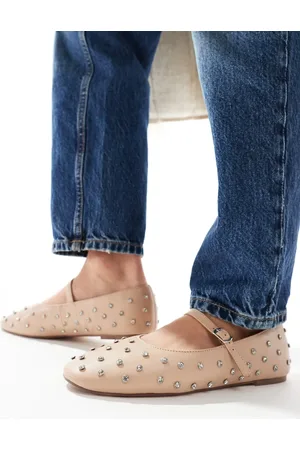 Aldo Marylina studded mary janes in beige leather