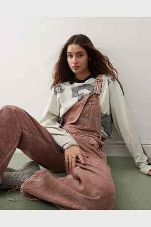 Deus Ex Machina X ASOS exclusive denim overalls in dirty pink wash