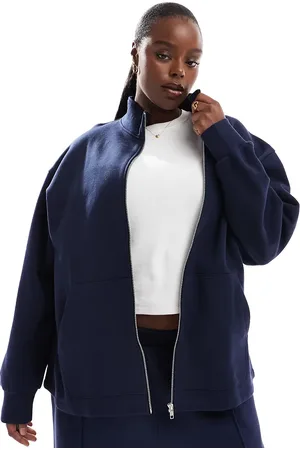 ASOS ASOS DESIGN Curve high neck zip up sweatshirt in