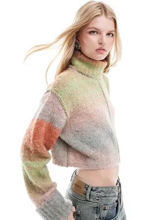 Reclaimed Roll neck in space dye with contrast seams