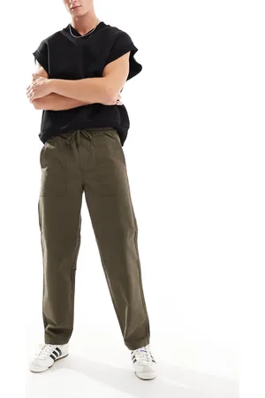 Only & Sons Elasticated waist loose pants in khaki