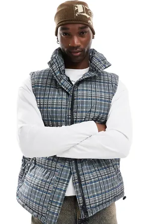 Reclaimed Puffer vest in check print