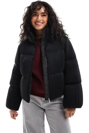 French Connection Crinkle satin puffer jacket in