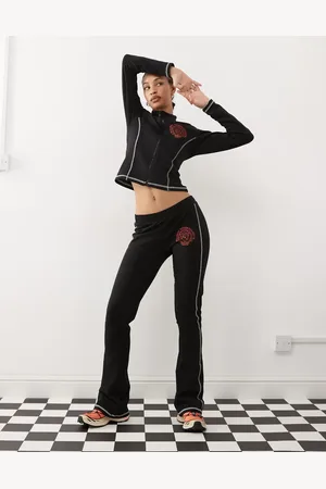 COLLUSION Zip up fitted top with varsity logo - part of a set