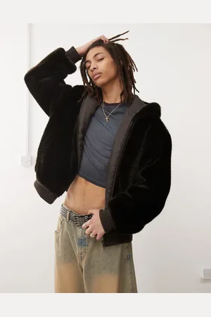 COLLUSION Faux fur hooded jacket in