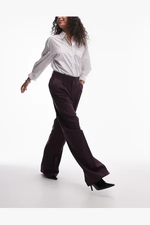 MANGO Thin pintripe longline pants in dark