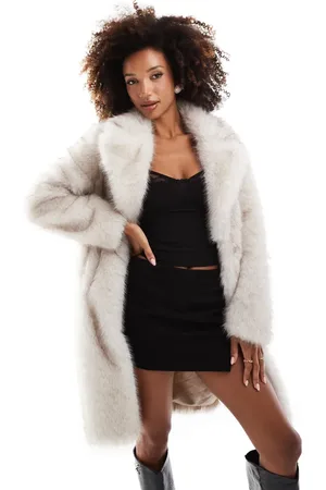 EVER NEW Oversized faux fur coat in cream