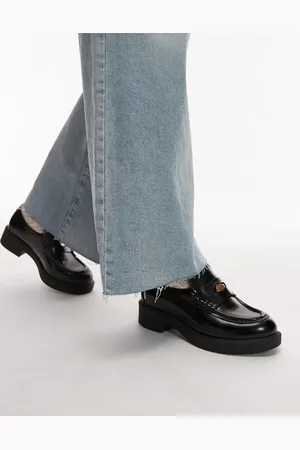 MANGO Faux patent leather chunky loafers in