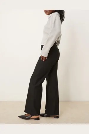 MANGO Pintuck straight leg pants in