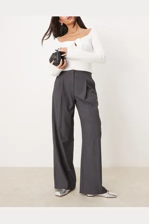 MANGO Pleat front relaxed fit pants in