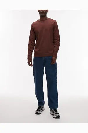 Topman Straight carpenter jeans in mid wash