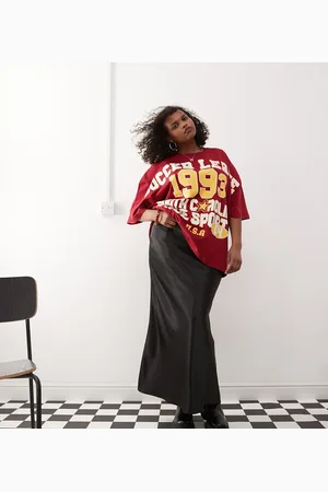 COLLUSION Plus satin slip maxi skirt in