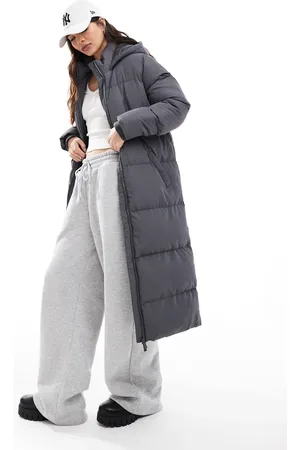 French Connection Premium maxi puffer coat in dark