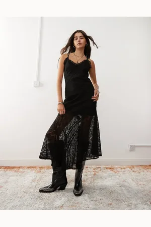 Reclaimed Maxi dress with spliced lace panels in