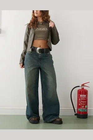 COLLUSION X003 wide leg jeans in dirty wash