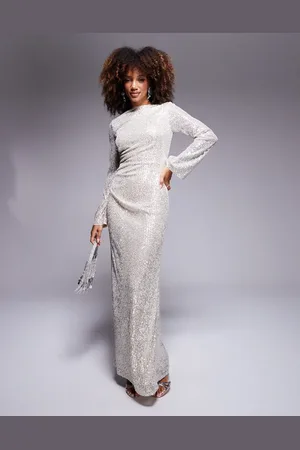 Jaded Rose Long sleeve sequin maxi dress in