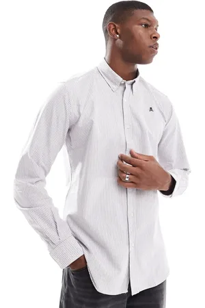 SCALPERS New Oxford Shirt In Burgundy Stripes