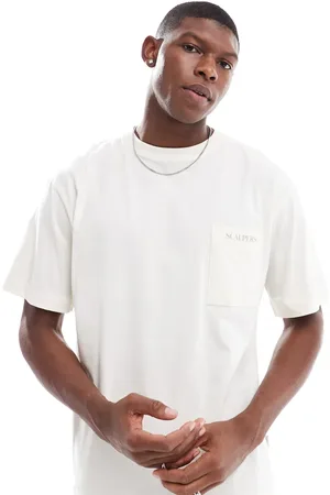 SCALPERS Pocket logo tee in cream
