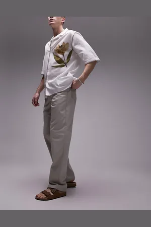 Topman Straight workwear chino pants in stone