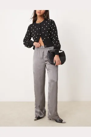 JDY Wide leg metallic pants in