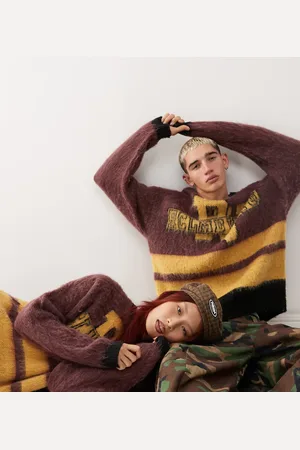Reclaimed Unisex varsity logo sweater in