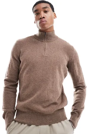 SCALPERS Peak Tricot Sweater In Camel