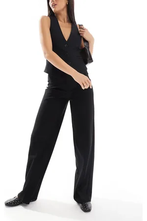 Pull&Bear High waisted straight leg tailored pants in