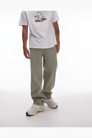 Topman Straight twill pants in khaki