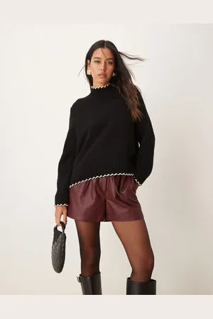 ASOS Blanket stitch high neck sweater in