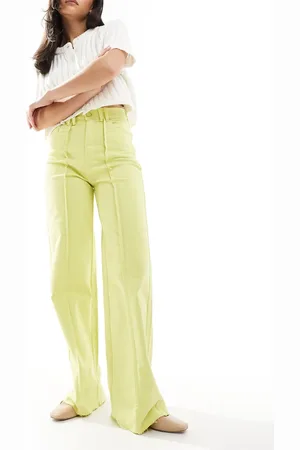 SCALPERS Front color denim pants in lime