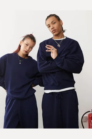 Reclaimed Unisex oversized boxy sweatshirt in navy