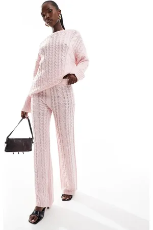 Kaiia Cable knit straight leg pants in - part of a set