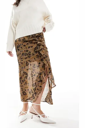 SCALPERS Ren print skirt in camel