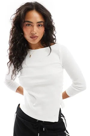 SCALPERS Button Detail Ribbed Long Sleeve Tee In
