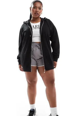 Yours Raglan zip through hoodie in