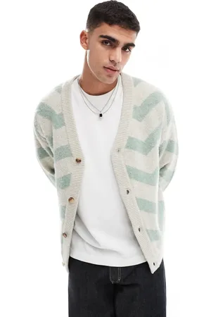 Only & Sons Brushed chevron cardigan in stone