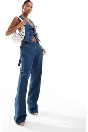 Aria Cove Denim wide leg jeans in mid - part of a set