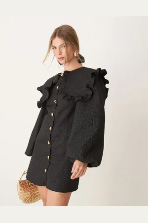 Ghospell Oversized collar mini dress in