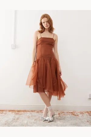 Reclaimed Organza midi party dress in