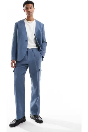 Viggo Tailored cargo pants in waffle in stone - part of a set