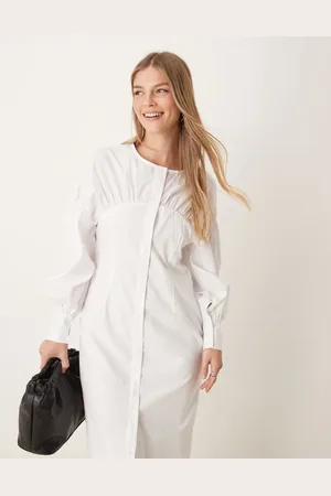 Ghospell Shirt midi dress in cloud