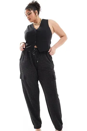 Yours Cargo glitter harem pants in