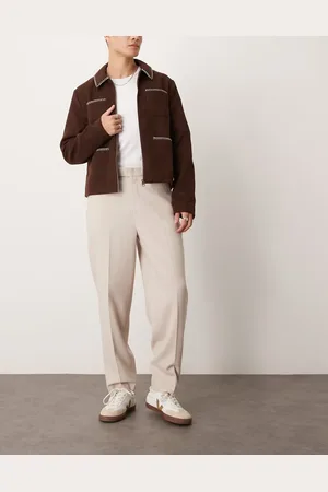 ASOS Smart textured oversized tapered pants in white