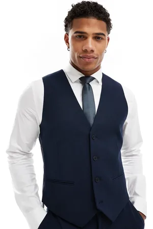 ASOS Slim suit vest in microtexture