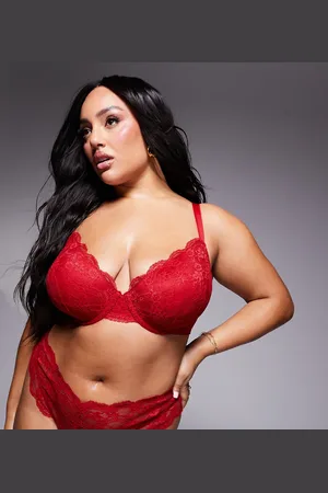 ASOS ASOS DESIGN Curve Lola lace push up bra in