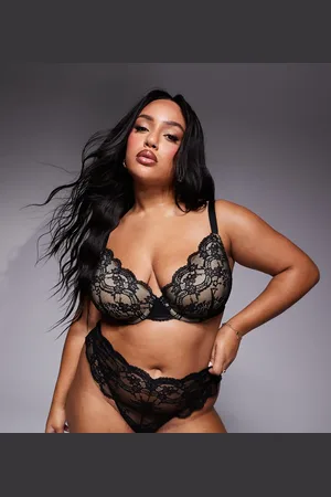 ASOS ASOS DESIGN Curve Lola lace push up bra in