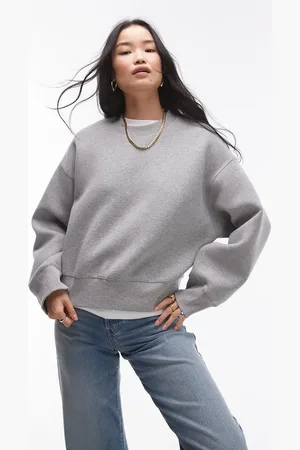 Topshop Premium scuba sweat in heather