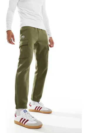 A Bathing Ape AAPE By A Bathing Ape logo cargo cuffed sweatpants in khaki
