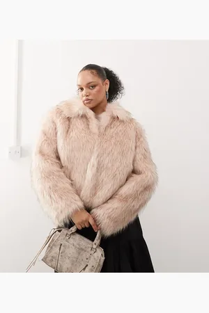 COLLUSION Plus faux fur coat in light