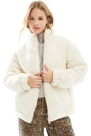 French Connection Teddy puffer jacket in cream